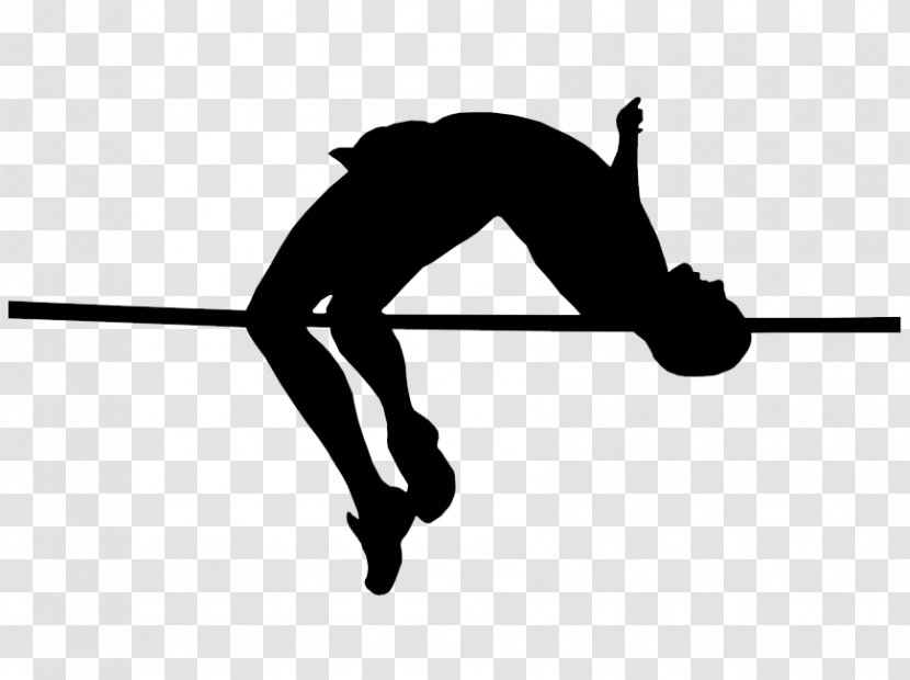 Track & Field High Jump Long Clip Art - Silhouette - Athletics Transparent PNG