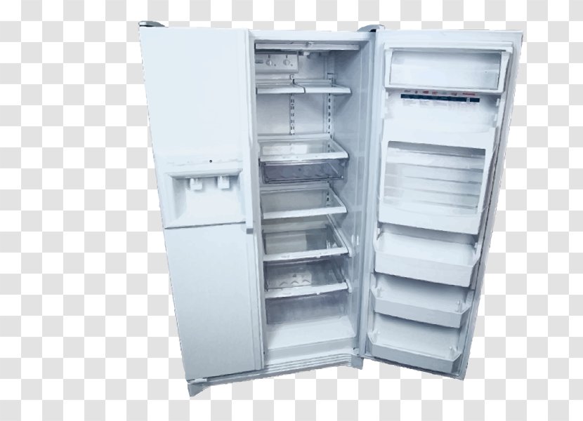 Refrigerator Euclidean Vector Illustration - Filing Cabinet - Double-door Transparent PNG