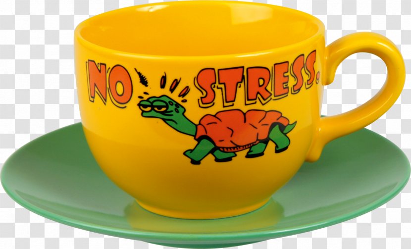 Coffee Cup Ceramic Mug - No Stress Transparent PNG