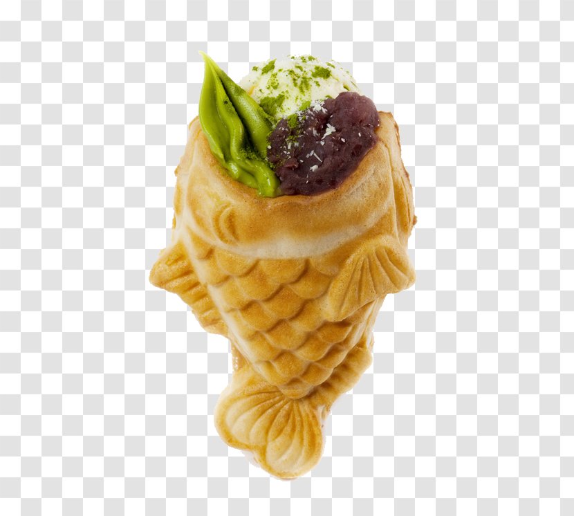 Taiyaki Ice Cream Cones Waffle Japanese Cuisine - Matcha Transparent PNG