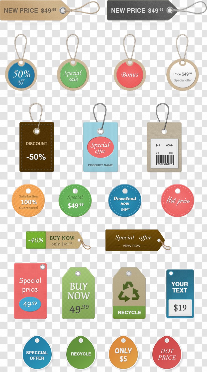 Price Tag - Colorful Labels Transparent PNG