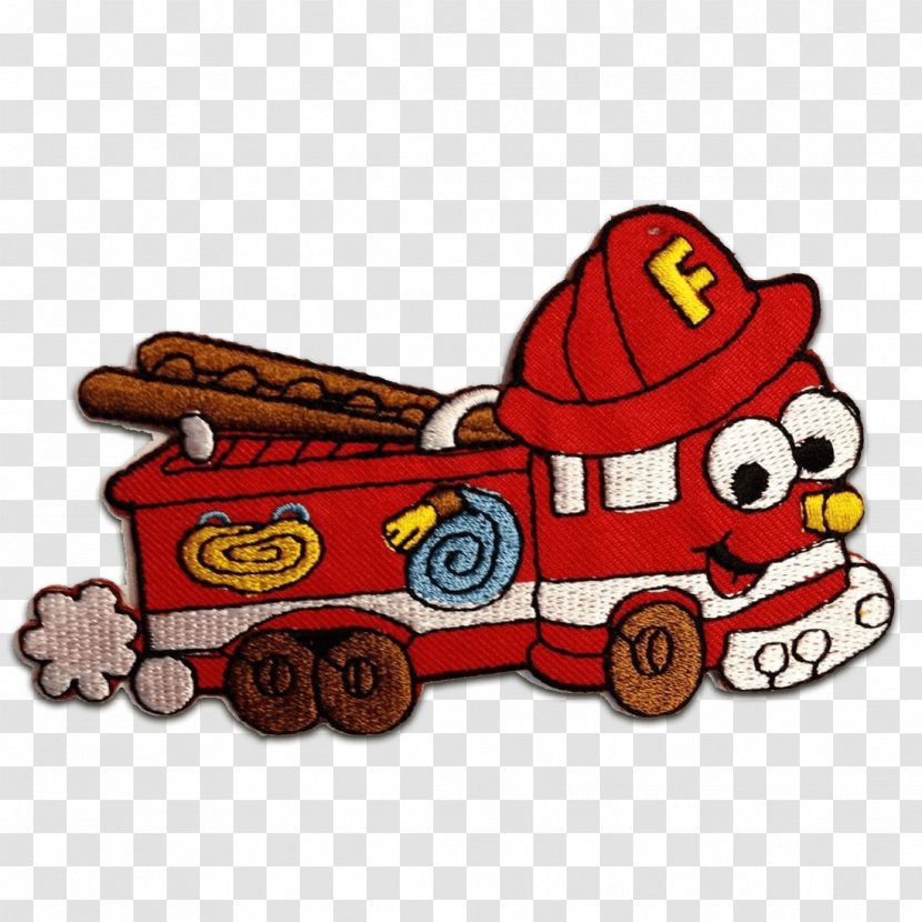 Car Embroidered Patch Embroidery Fire Engine Iron-on Transparent PNG