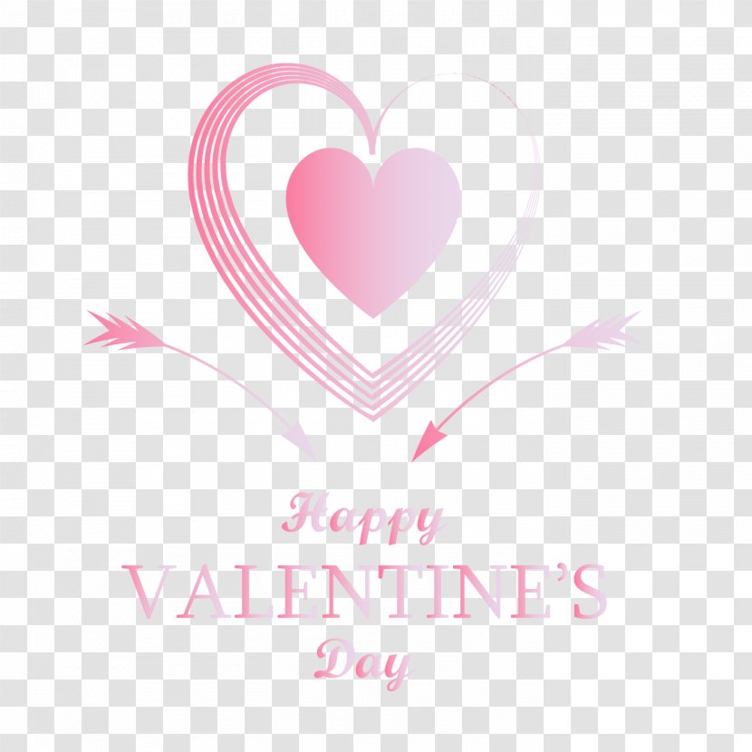 Logo Pink Heart Valentine's Day Font - Cartoon - Valentines Love Creative Ideas Transparent PNG