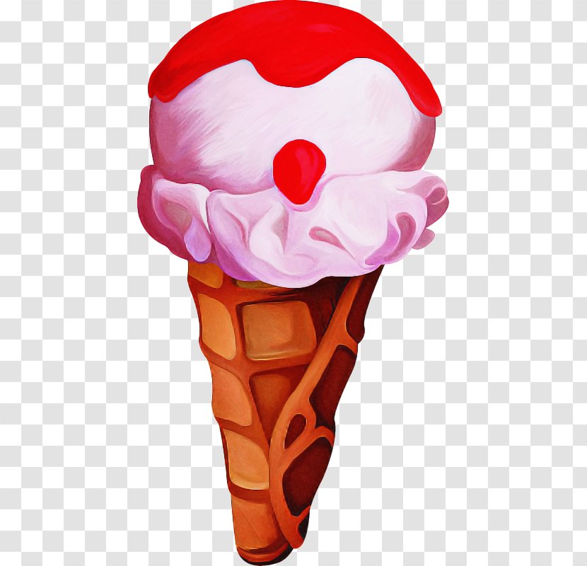 Ice Cream Cones - Strawberry - Food Frozen Dessert Transparent PNG