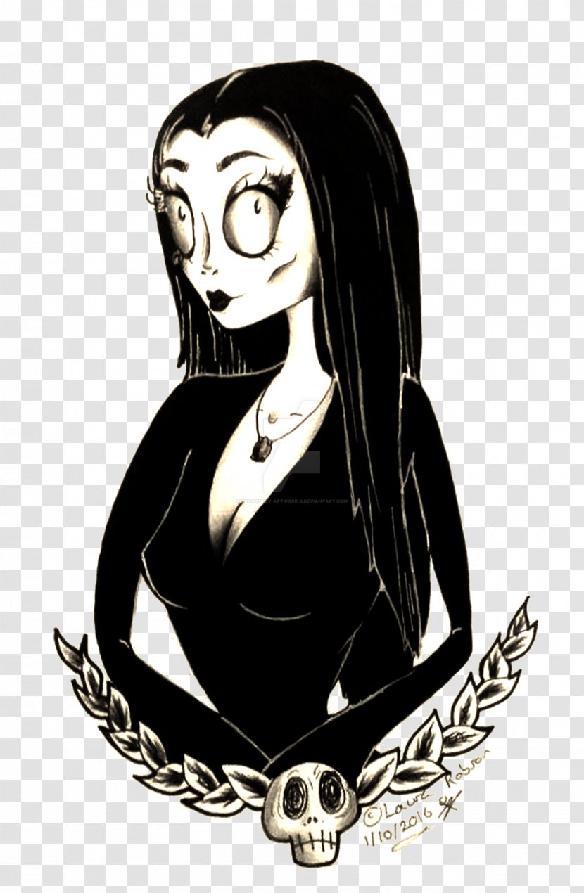 Morticia Addams Cartoon Drawing The Family - Fictional Character Transparent PNG