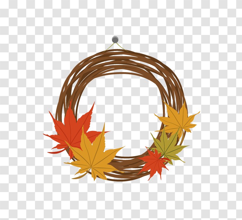 Leaf Autumn Wreath Computer File - Illustration - Fall Material Transparent PNG