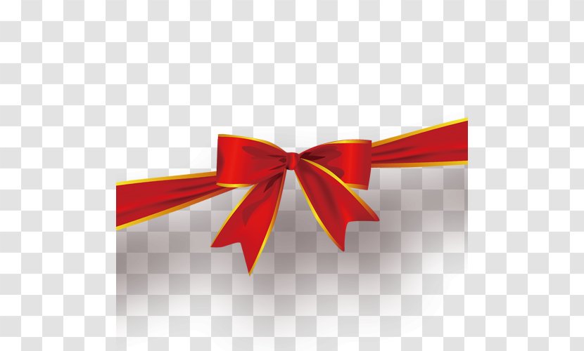 Ribbon Christmas Shoelace Knot Red - Gift - Bow Transparent PNG