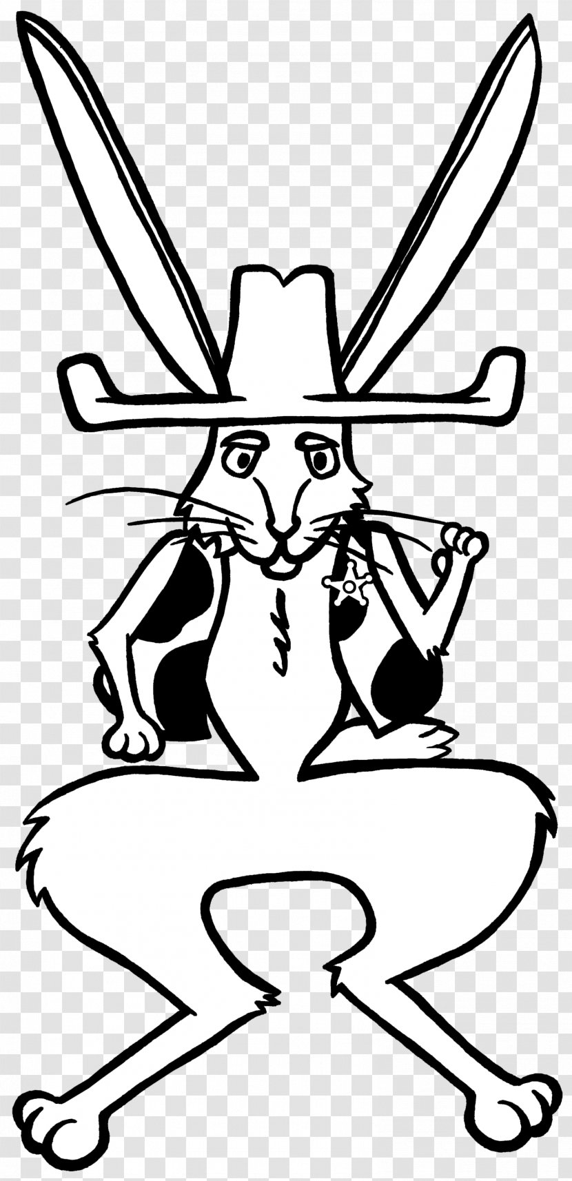 Line Art White Cartoon Clip - Black And - Sheriff Transparent PNG