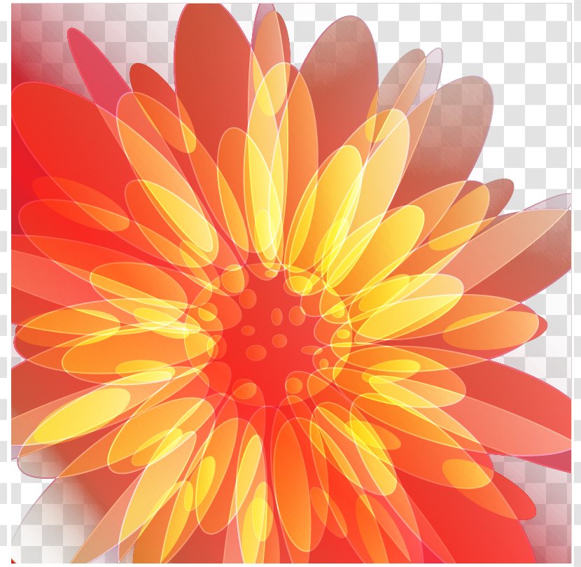 Flower Petal Template Wallpaper - Yellow Daisy Dream Transparent PNG