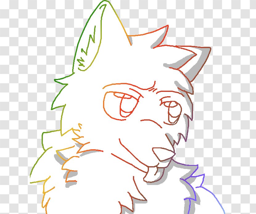 Clip Art Nose Line Cartoon Product - Tree - Rainbow Neon Wolf Transparent PNG