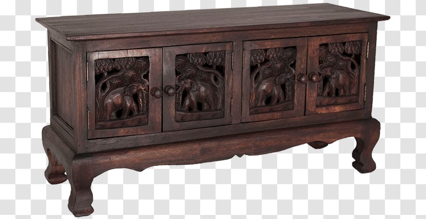 Table Wood Stain Buffets & Sideboards Antique - Elephants In Thailand Transparent PNG