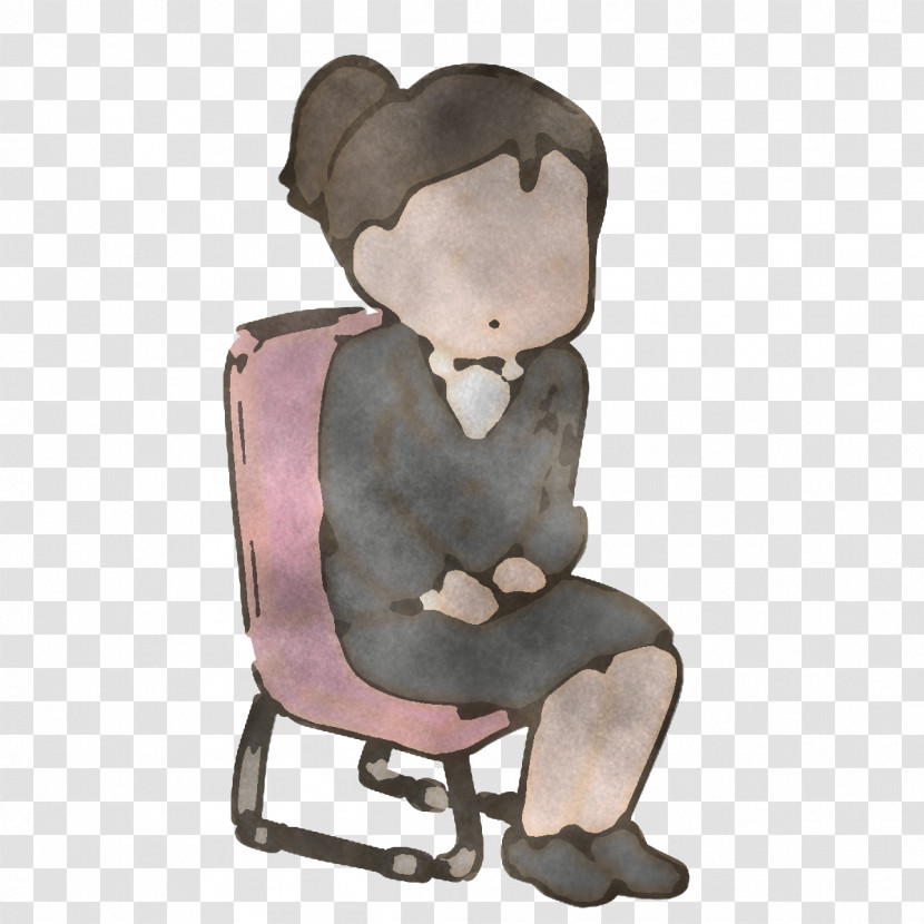 Chair Sitting Cartoon Purple Behavior Transparent PNG