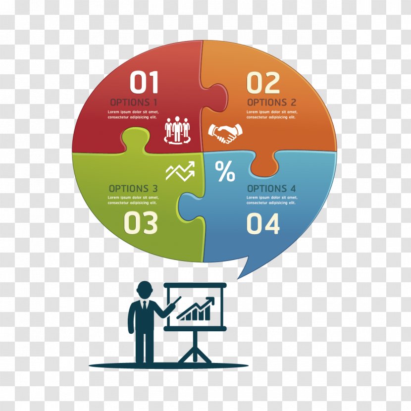 Infographic Business Diagram - Organization - Jigsaw Ppt Material Transparent PNG