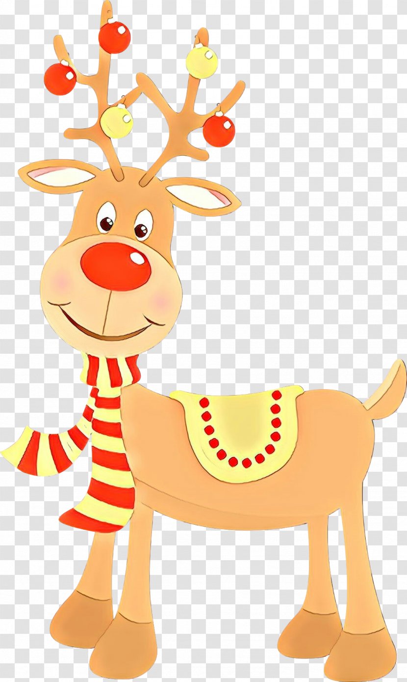 Reindeer Clip Art Christmas Ornament Character Day - Orange Sa Transparent PNG