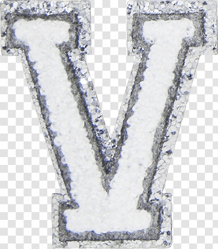 Varsity Letter Team Chenille Fabric Font - Sticker - Silver Glitter Chandeliers Transparent PNG
