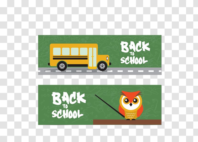 School Bus Illustration - Public Transport - Card Transparent PNG