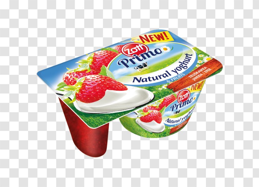Strawberry Zott Milk Yoghurt Dessert - Cream Transparent PNG