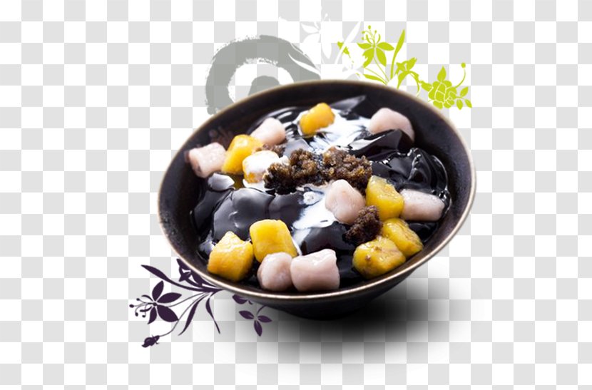 Grass Jelly Taro Ball Douhua Meet Fresh Dessert - Restaurant - Mung Bean Transparent PNG