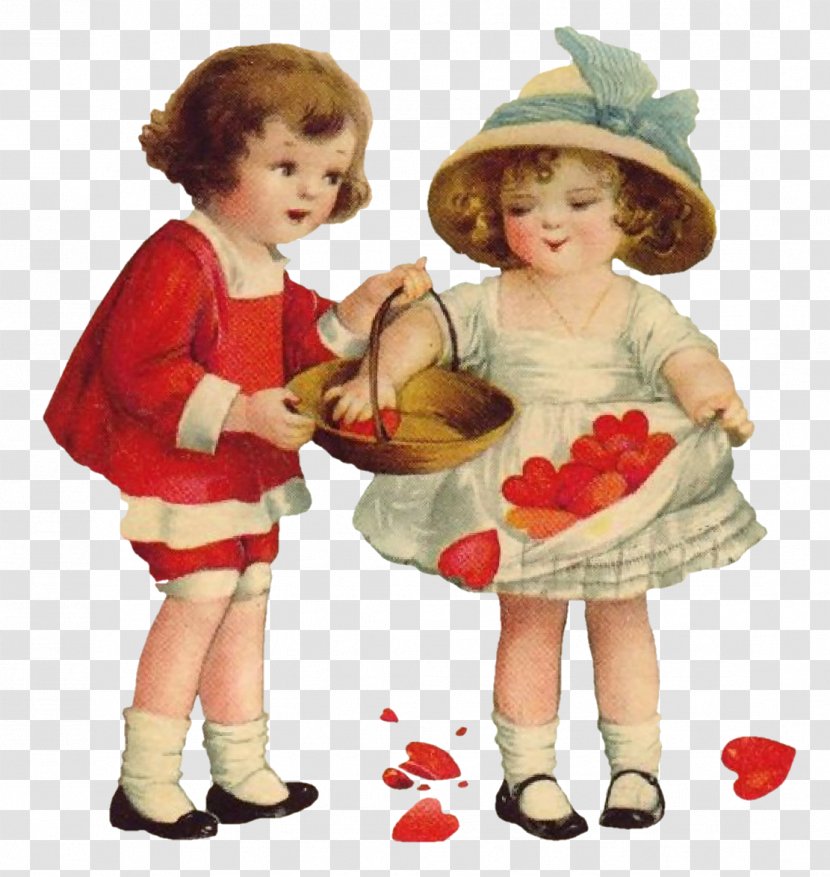 Doll Toddler Valentine's Day Public Domain Scrap Transparent PNG