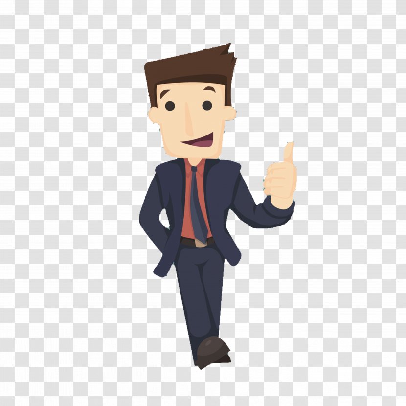 Flat Style Hand-painted Professional Men Welcome Gestures - Human Behavior - Man Transparent PNG