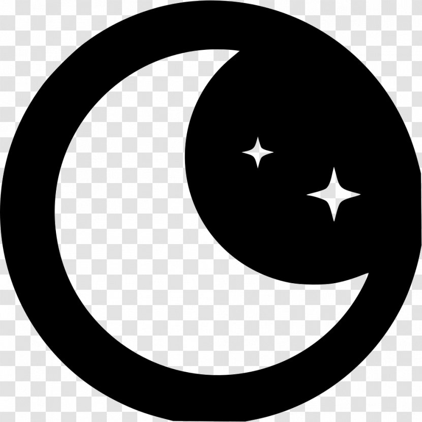 The Noun Project Crescent Moon Circle - Black And White Transparent PNG