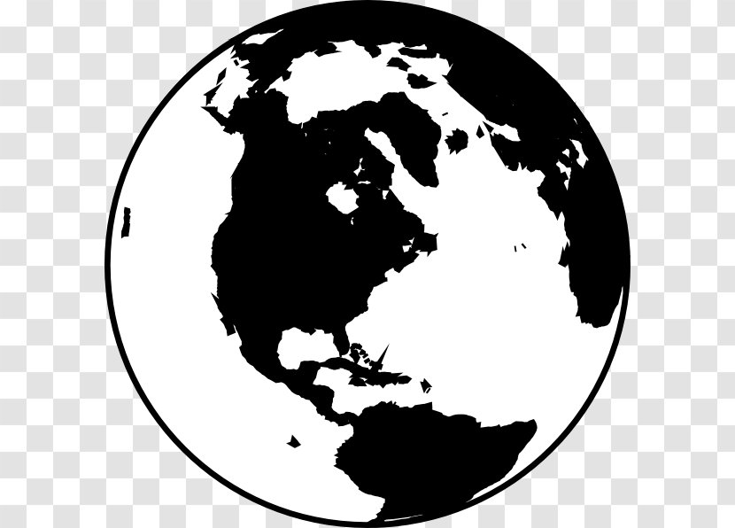 Globe Black And White World Clip Art - Free Content - Earth Transparent PNG