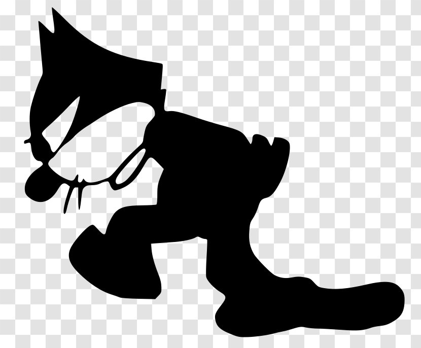 Felix The Cat Oswald Lucky Rabbit Kitten Cartoon - Black Transparent PNG