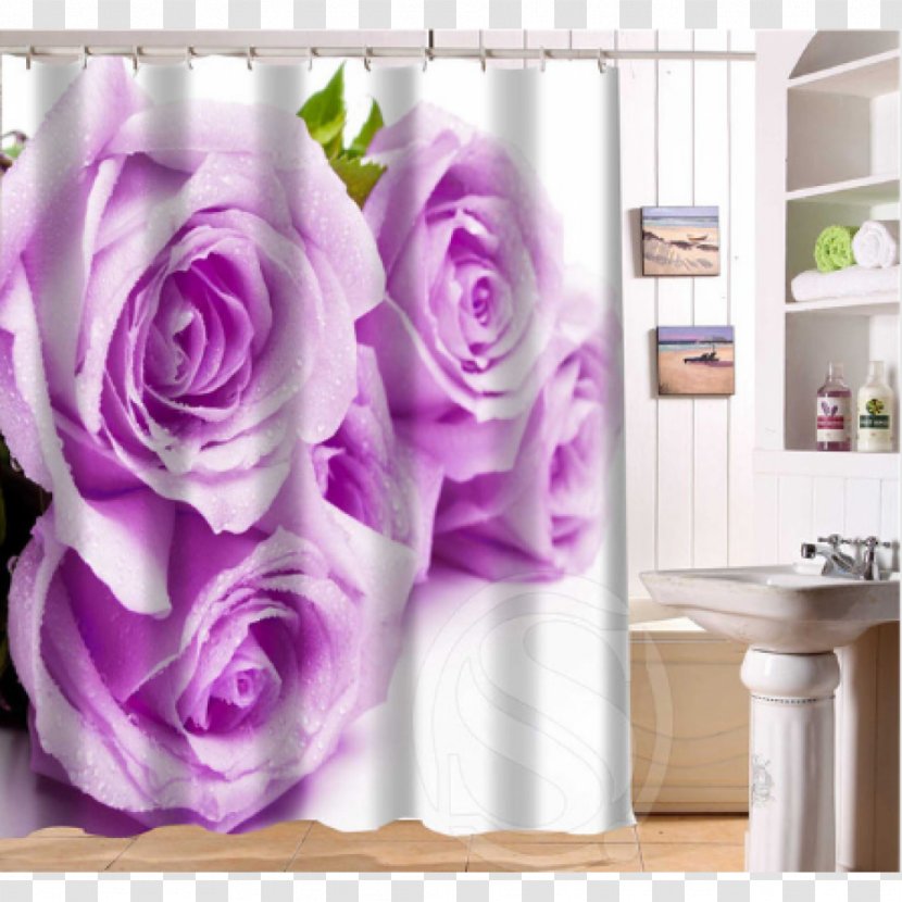 Curtain Garden Roses Window Douchegordijn Bathroom - Flower - Waters Plashing Transparent PNG