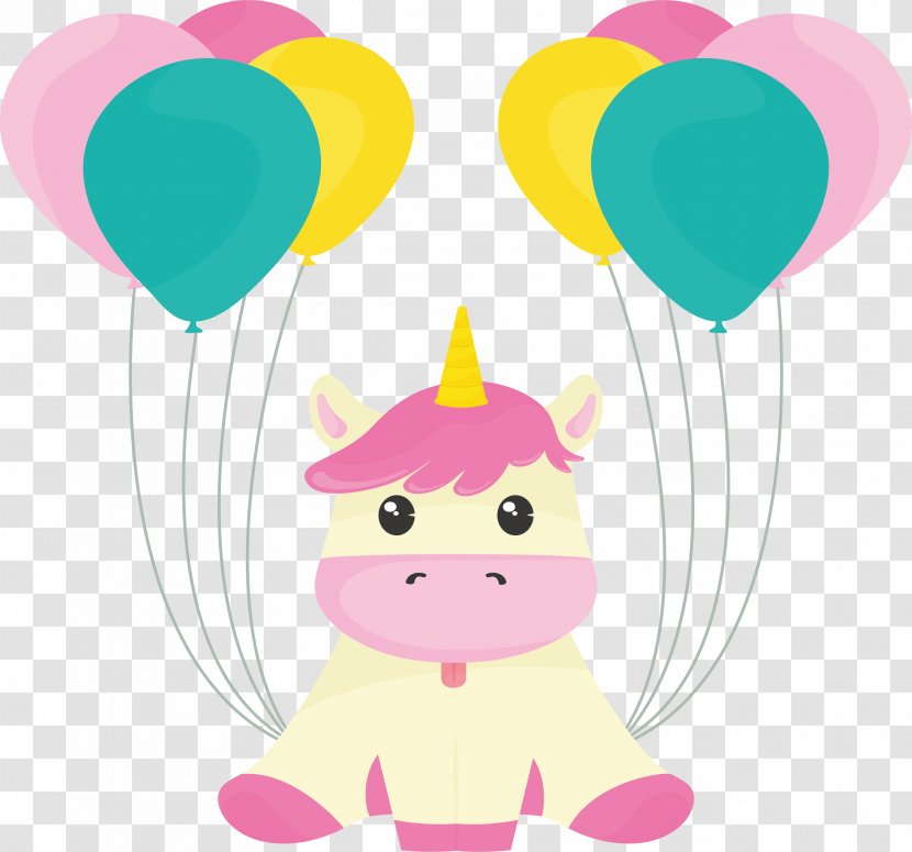 Balloon Unicorn Clip Art - Fictional Character - A With Transparent PNG