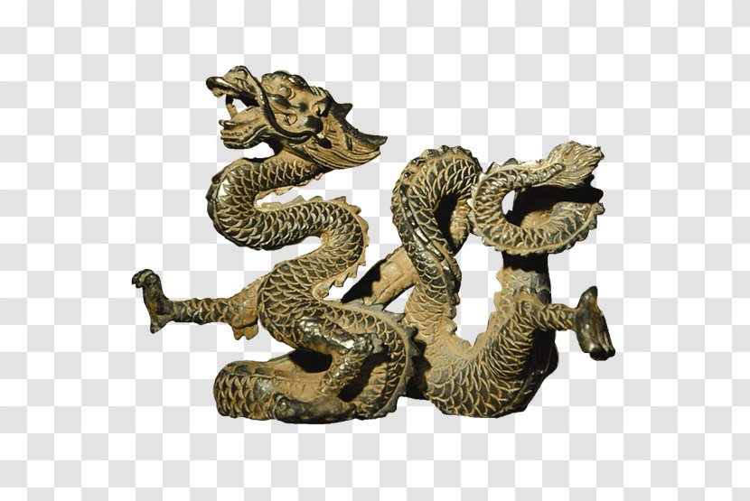 Brass Serpent 01504 Dragon Statue - Wind Transparent PNG
