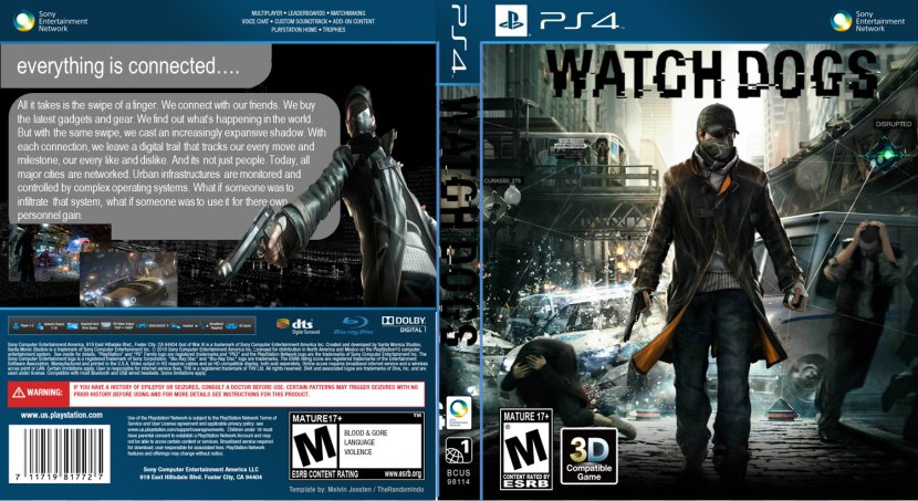 Watch Dogs 2 PlayStation 4 3 Video Game - Uplay Transparent PNG