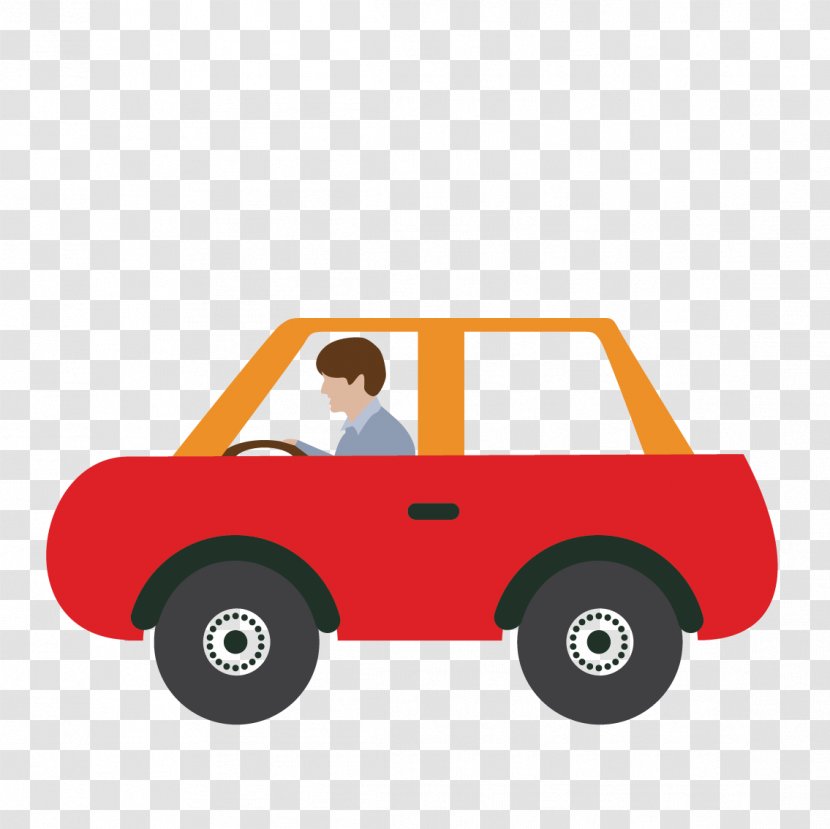 Vector Car Drivers - Red Transparent PNG