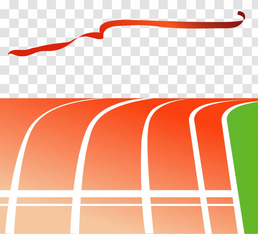 Athletics Illustration - Cartoon - Orange Track And The Finish Line Transparent PNG