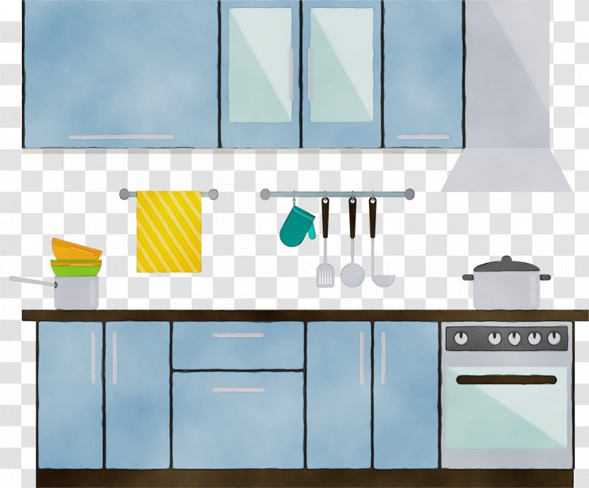 Furniture Line Room Cabinetry Rectangle - Watercolor - Glass Shelf Transparent PNG