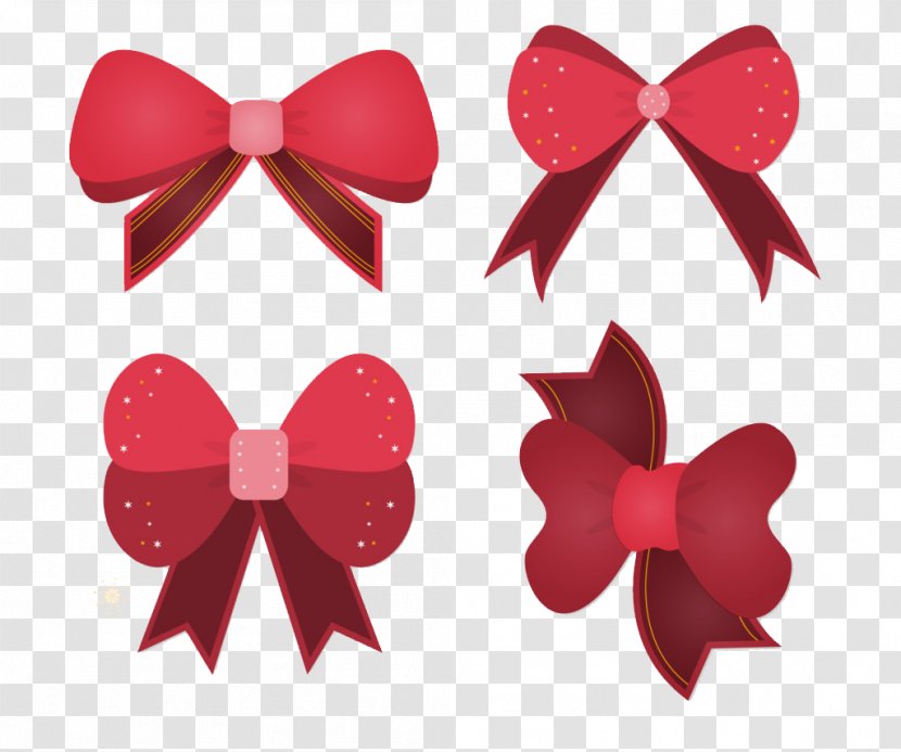Ribbon Christmas Gift Lazo - Red - Bow Transparent PNG
