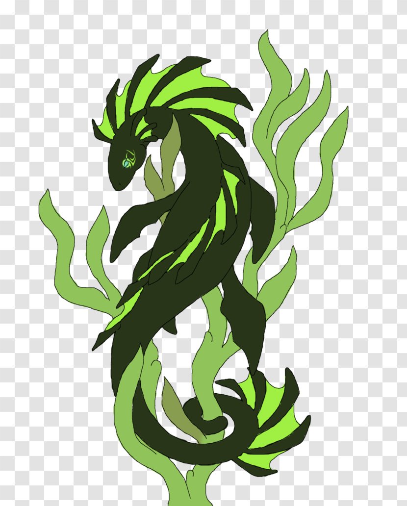 Leaf Dragon Cartoon Silhouette - Mythical Creature - Aquatic Creatures Transparent PNG