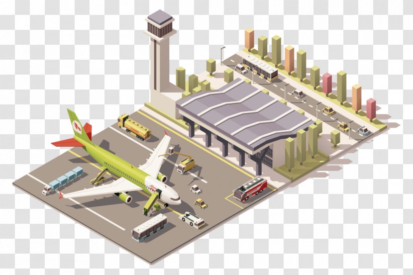 Airplane Airport Apron Ground Support Equipment Terminal - Airplan Transparent PNG