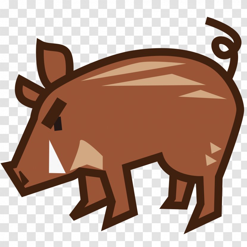Wild Boar Pig Emoji Sticker Emoticon - Cattle Like Mammal Transparent PNG