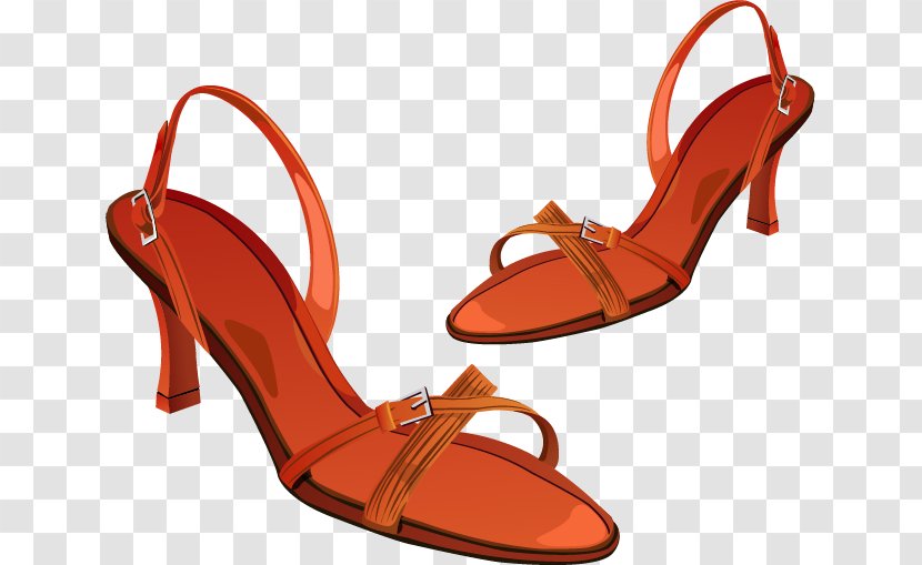Sandal Shoe - Peach - Orange Sandals Transparent PNG