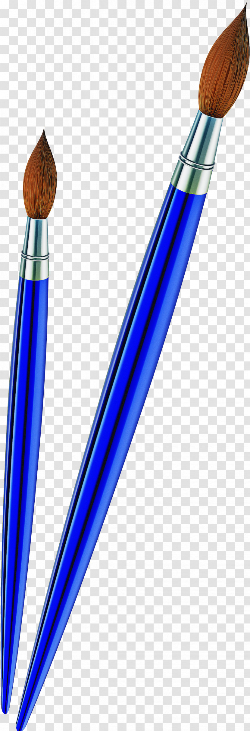 Brush Ball Pen Electric Blue Writing Implement Pen Transparent PNG