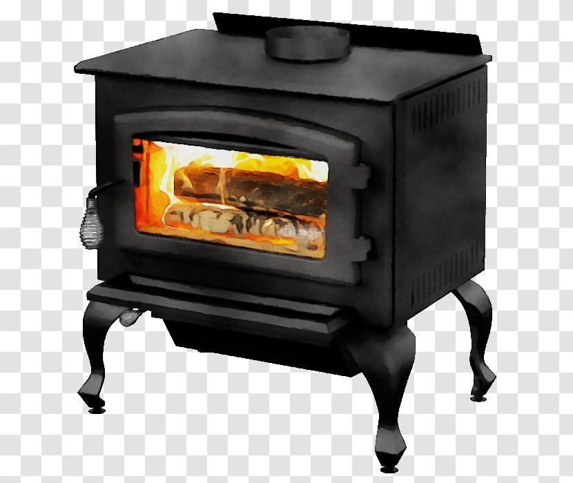 Wood-burning Stove Heat Space Heater Flame Wood - Watercolor - Portable Hearth Transparent PNG
