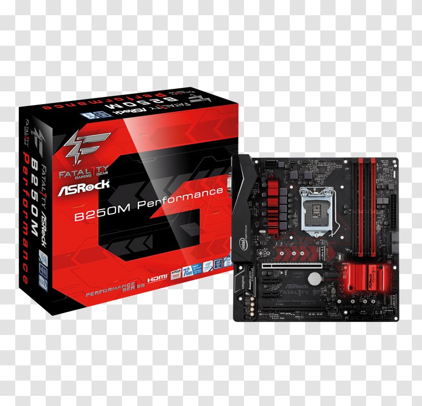 Intel ASRock Fatal1ty H270M Performance Motherboard MicroATX LGA 1151 Transparent PNG