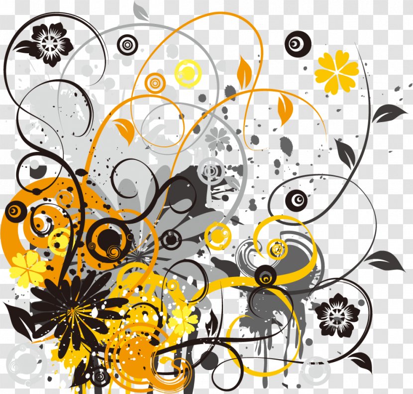 Stock Photography Illustration - Tree - Yellow Flowers Circle Pattern Trend Vector Transparent PNG