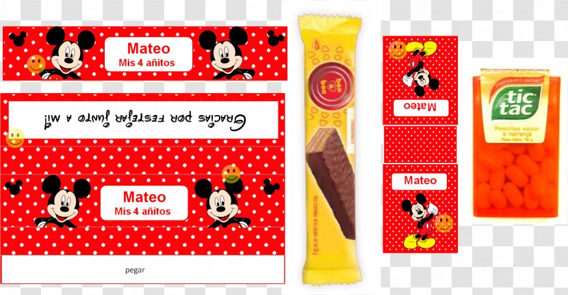 Mickey Mouse Candy Bar Tic Tac - Brand Transparent PNG
