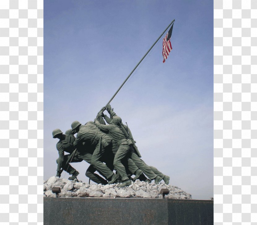Marine Corps War Memorial Raising The Flag On Iwo Jima Battle Of Military Academy - Statue - Soldiers' National Monument Transparent PNG