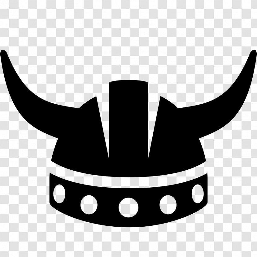 Black & White Viking Horned Helmet - Winged Transparent PNG