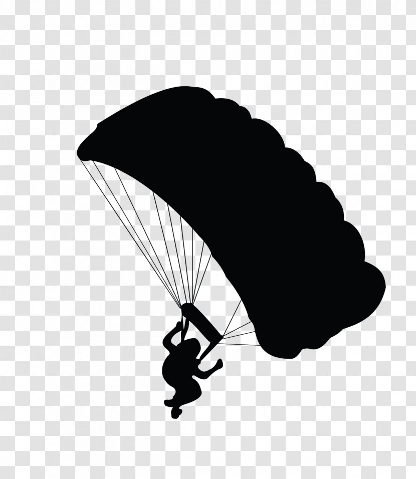 Parachute Landing Fall Silhouette Parachuting - Wing Transparent PNG