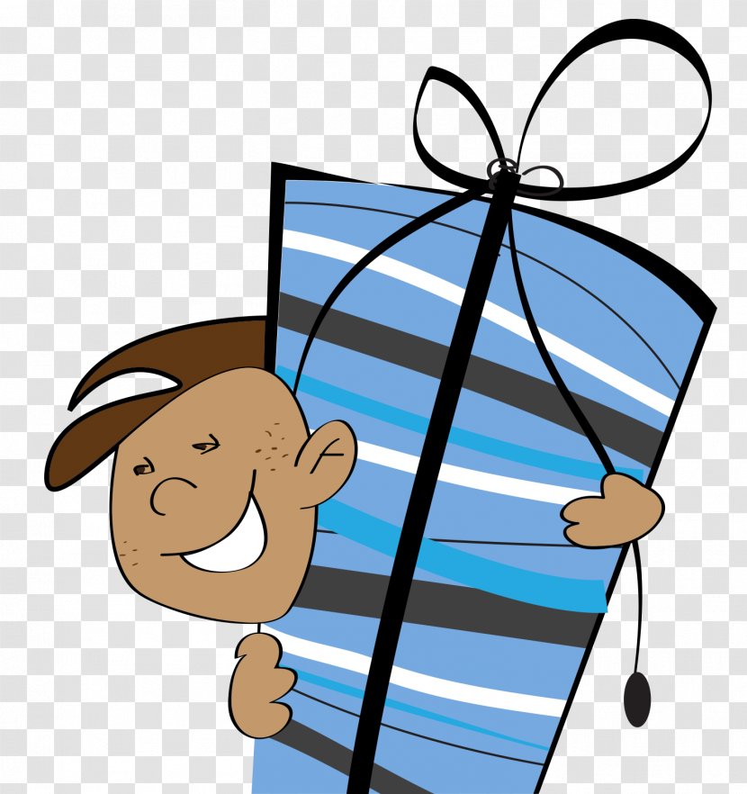 Gift Cartoon Illustration - Drawing - A Child Holding Transparent PNG