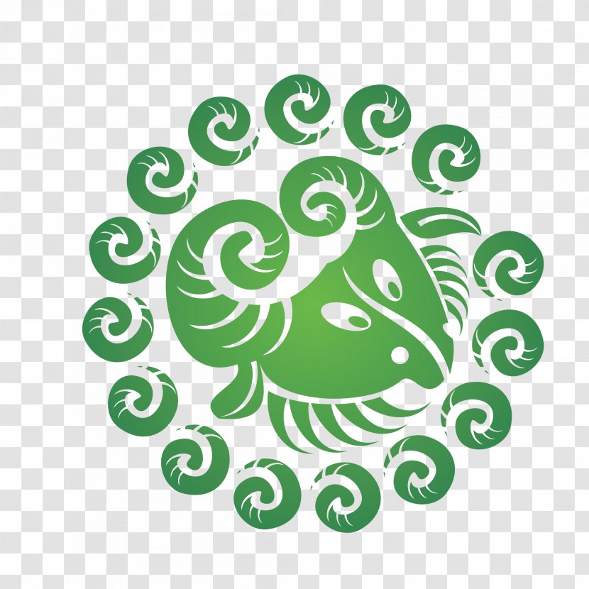 Astrological Sign Zodiac Aries Astrology Horoscope - Month - Goat Art Green Paper Cut Transparent PNG