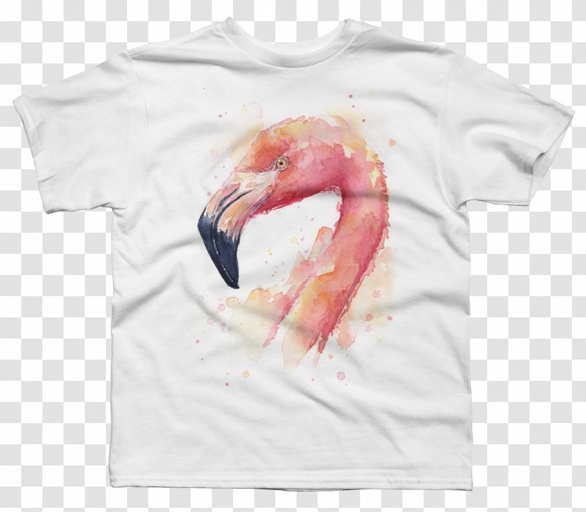 T-shirt Watercolor Painting Art Bird - Top - Flamingo Illustration Transparent PNG